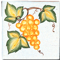 Carrelage - Décoration - 11 x 11- Les raisins - Design - Faïence de Provence à Salernes