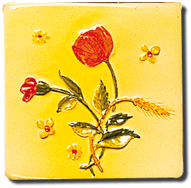 Carrelage - Décoration - Décor 11 x 11 - Coquelicot - Design - Faïence de Provence à Salernes