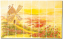 Carrelage - Décoration - Moulin de Daudet- Fresque - Tableau - Faïence de Provence à Salernes