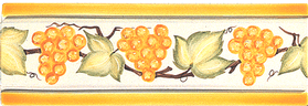 Carrelage - Décoration - Frise 7.5 x 22 Raisins - Motif - Design - Faïence de Provence à Salernes