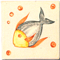 Carrelage - Décoration - Décor 11x11 Poisson- Design - Faïence de Provence à Salernes