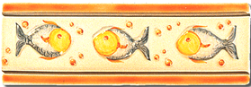 Carrelage - Décoration - Frise 7.5 x 22 Poisson - Motif - Design - Faïence de Provence à Salernes