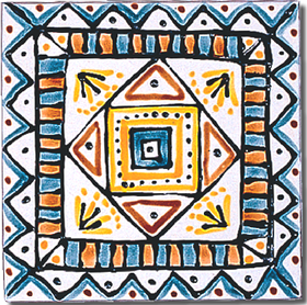 Carrelage - Décoration - 13 x 13 Aztèque - Design - Faïence de Provence à Salernes